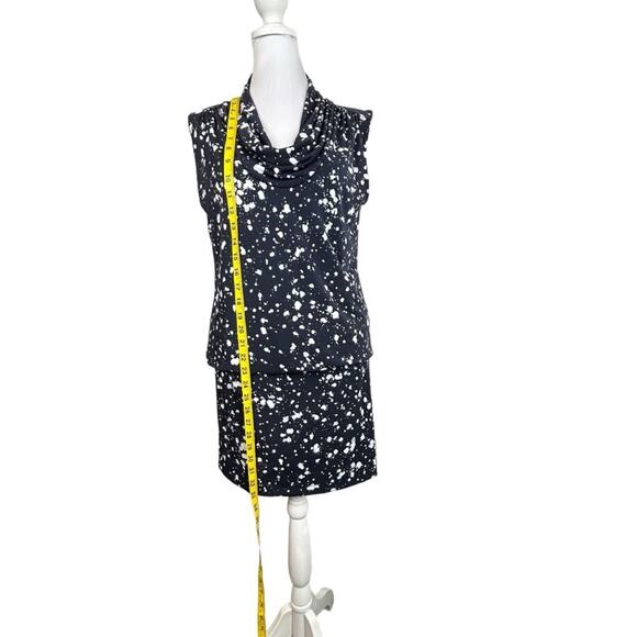 Michael Kors Dress Womens Size S Cowl Neck Sleeveless Tiered Stretchy Navy Art - Picture 8 of 9